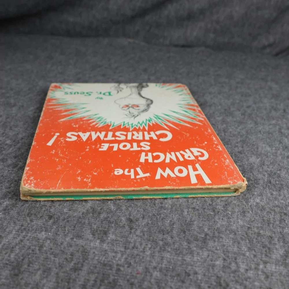 Vintage 1957 How The Grinch Stole Christmas Dr. Seuss Red Green HC USA Kids